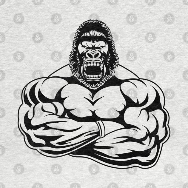 Anthropomorphic gorilla bodybuilder. by STARSsoft